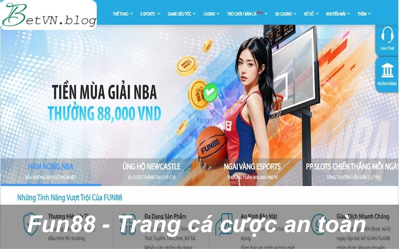 Fun88 - Trang cá cược online an toàn số 1